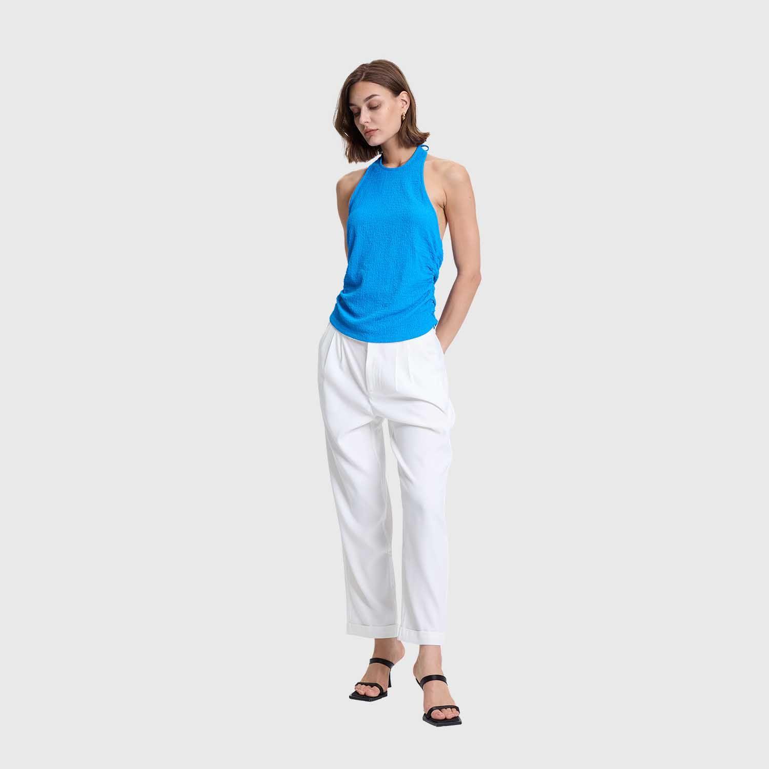 Polera Mujer Texturizada Azulino Claro Fashions Park-3