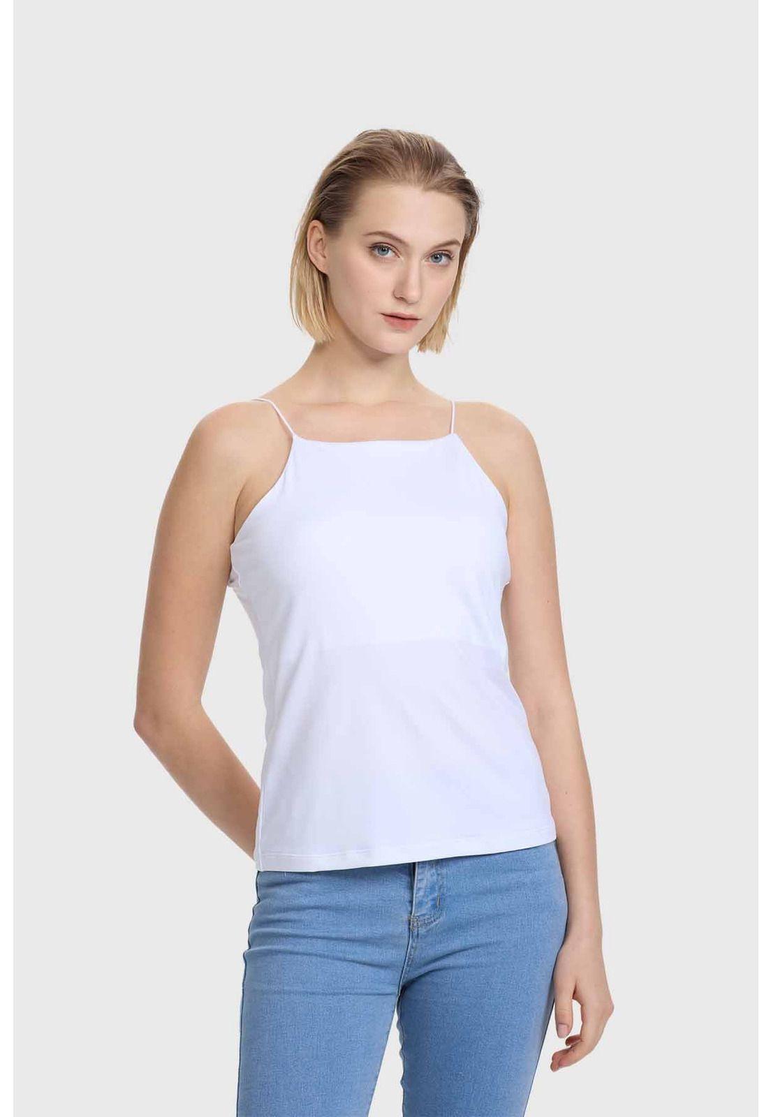 Polera Mujer Pabilo Delgado Blanco-0