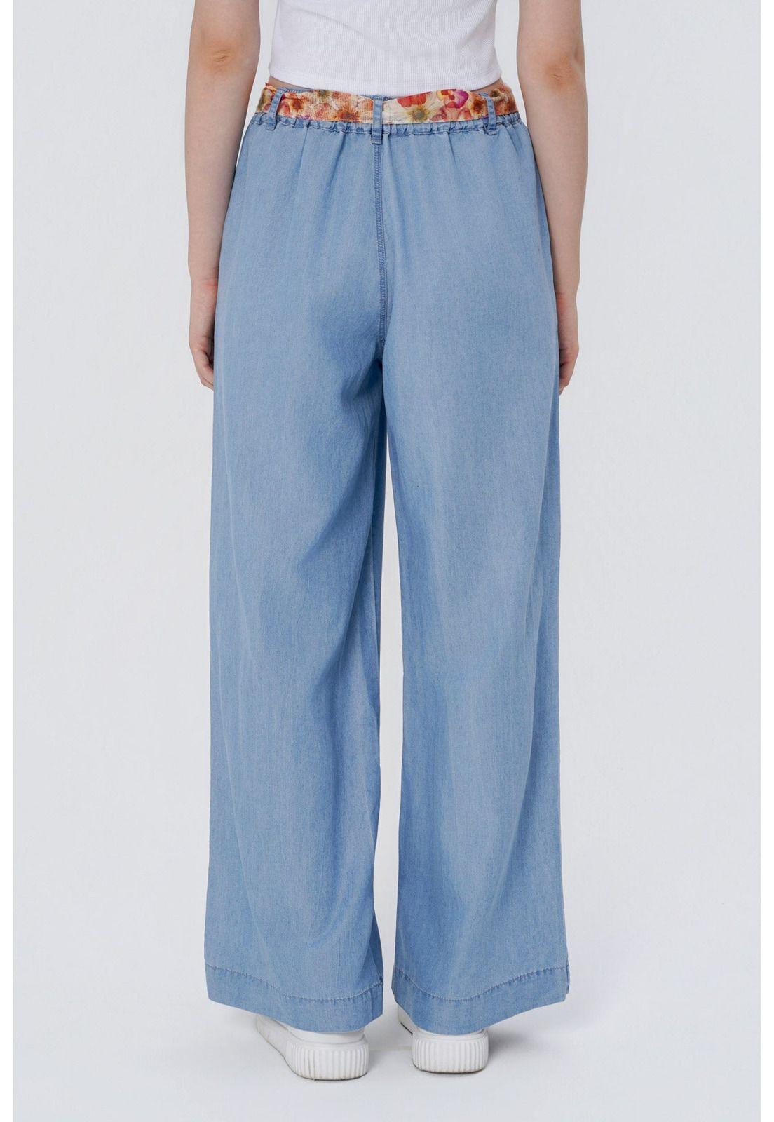 Jeans Moda Wide Leg Mujer Azul Claro - lll-2