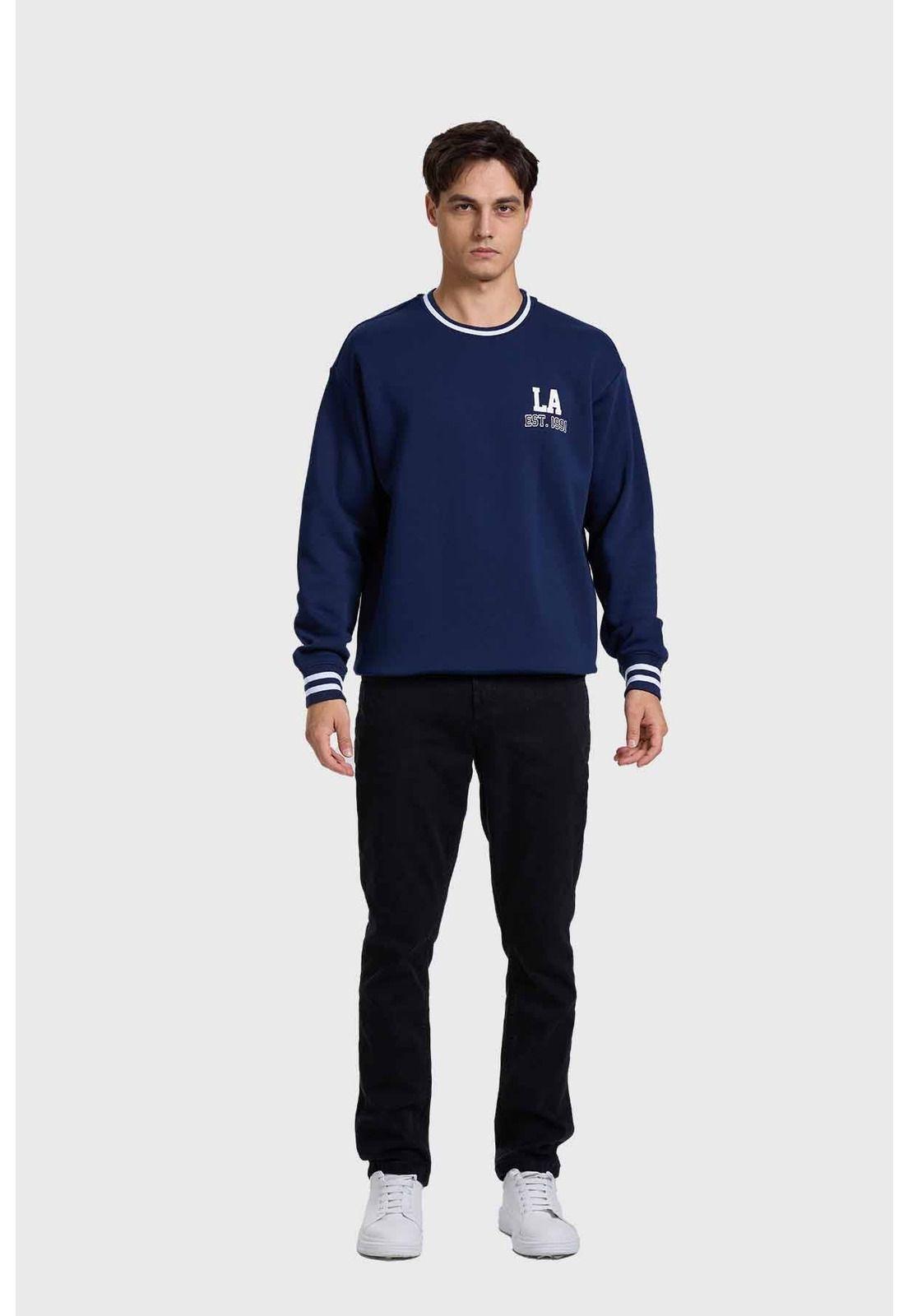 Polerón Hombre Print College Azul - ll-3