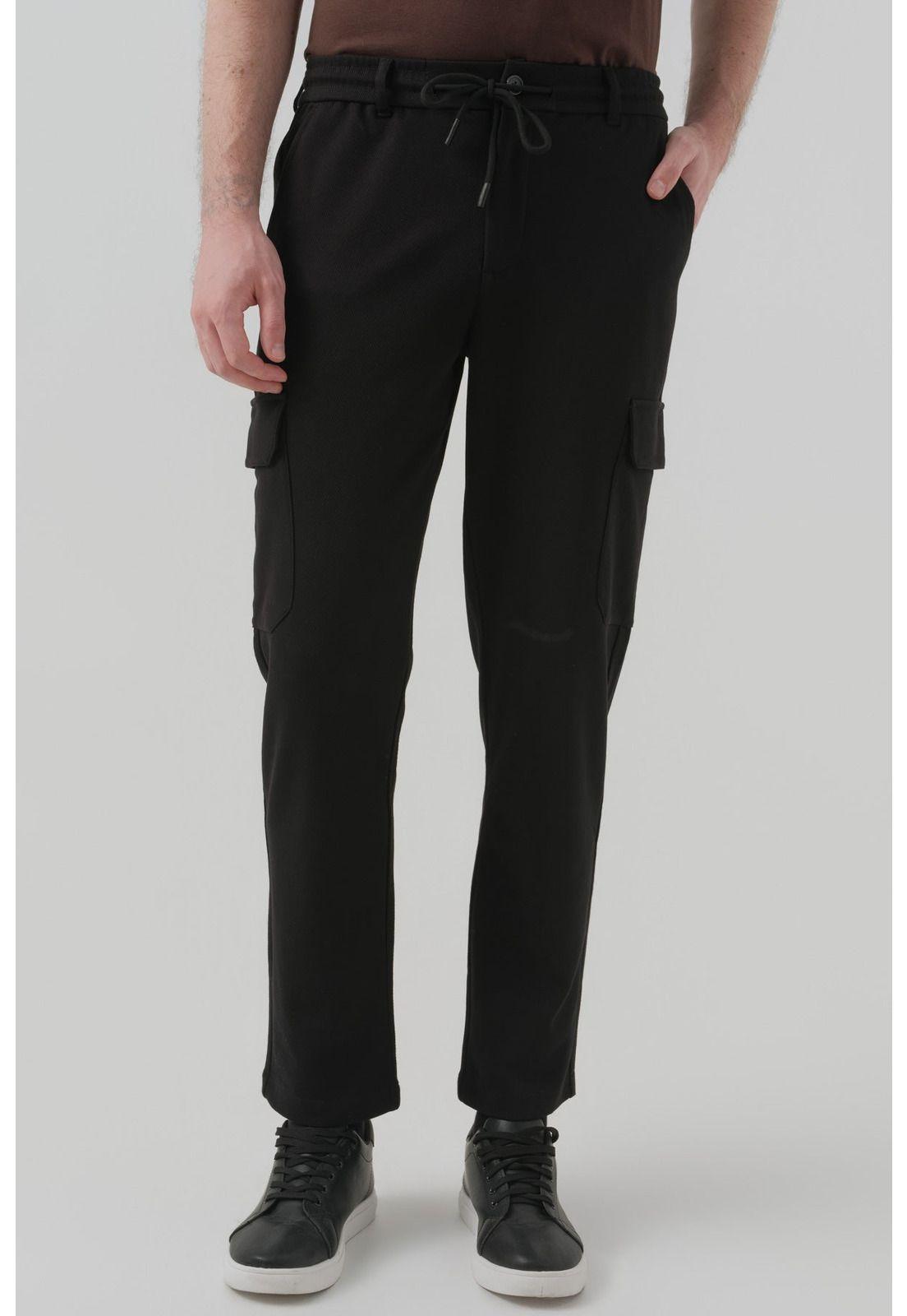 Pantalón Buzo Hombre Calce Recto Negro - XVll-0