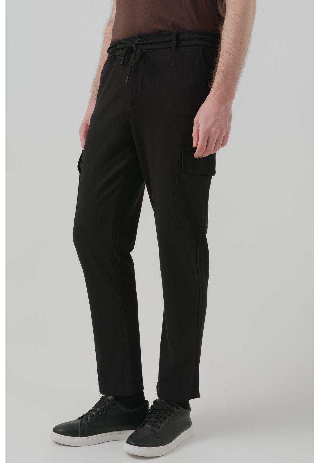Pantalón Buzo Hombre Calce Recto Negro - XVll-1