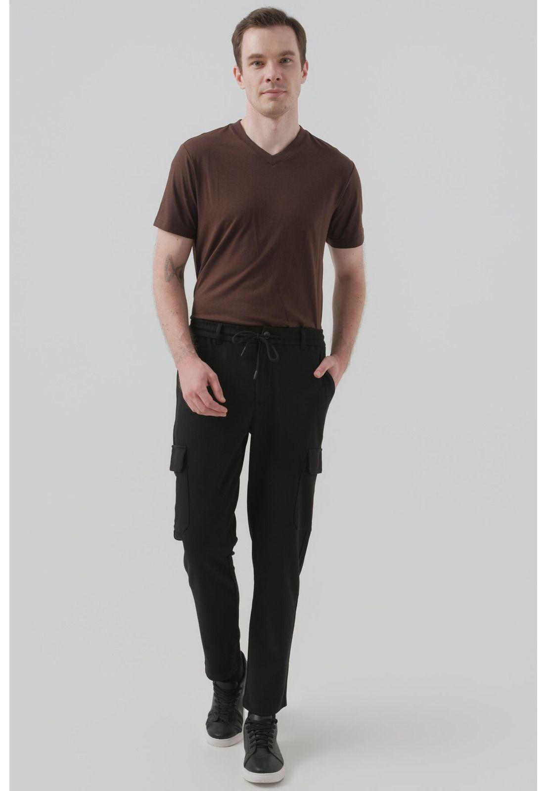 Pantalón Buzo Hombre Calce Recto Negro - XVll-3