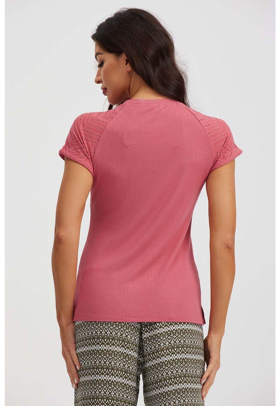 Polera Mujer Con Broderie Coral-2