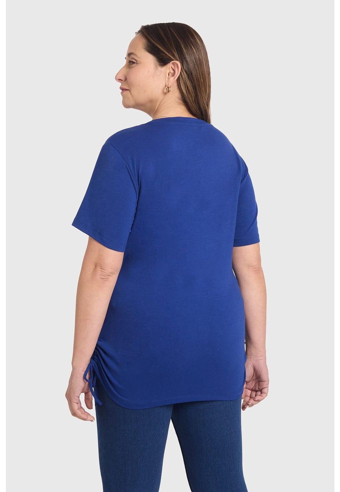 Polera Mujer Print & Strass Azul-2