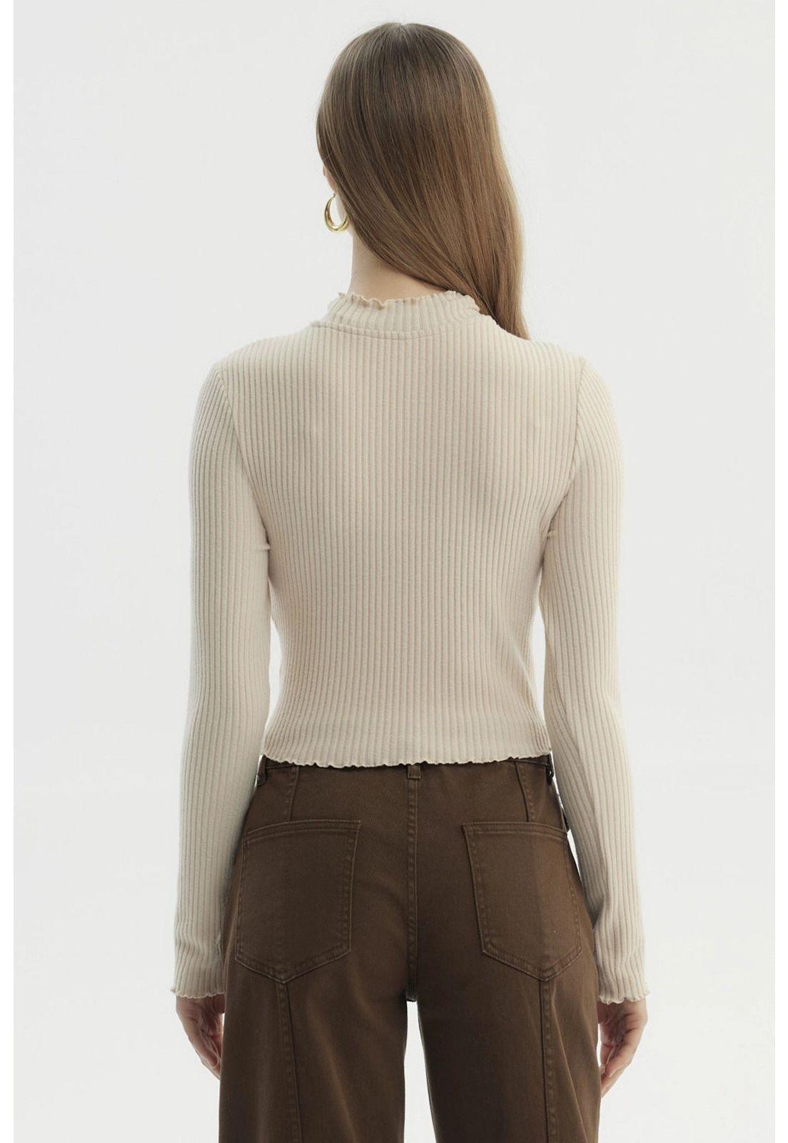 Polera Mujer Basic Ajustado Beige-2