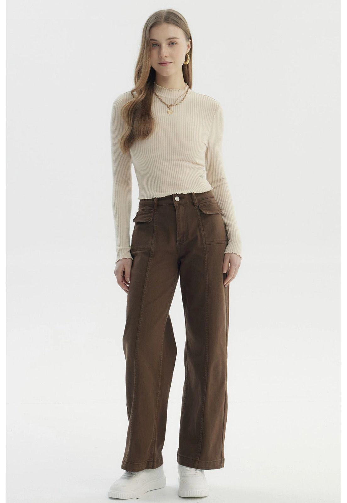 Polera Mujer Basic Ajustado Beige-3