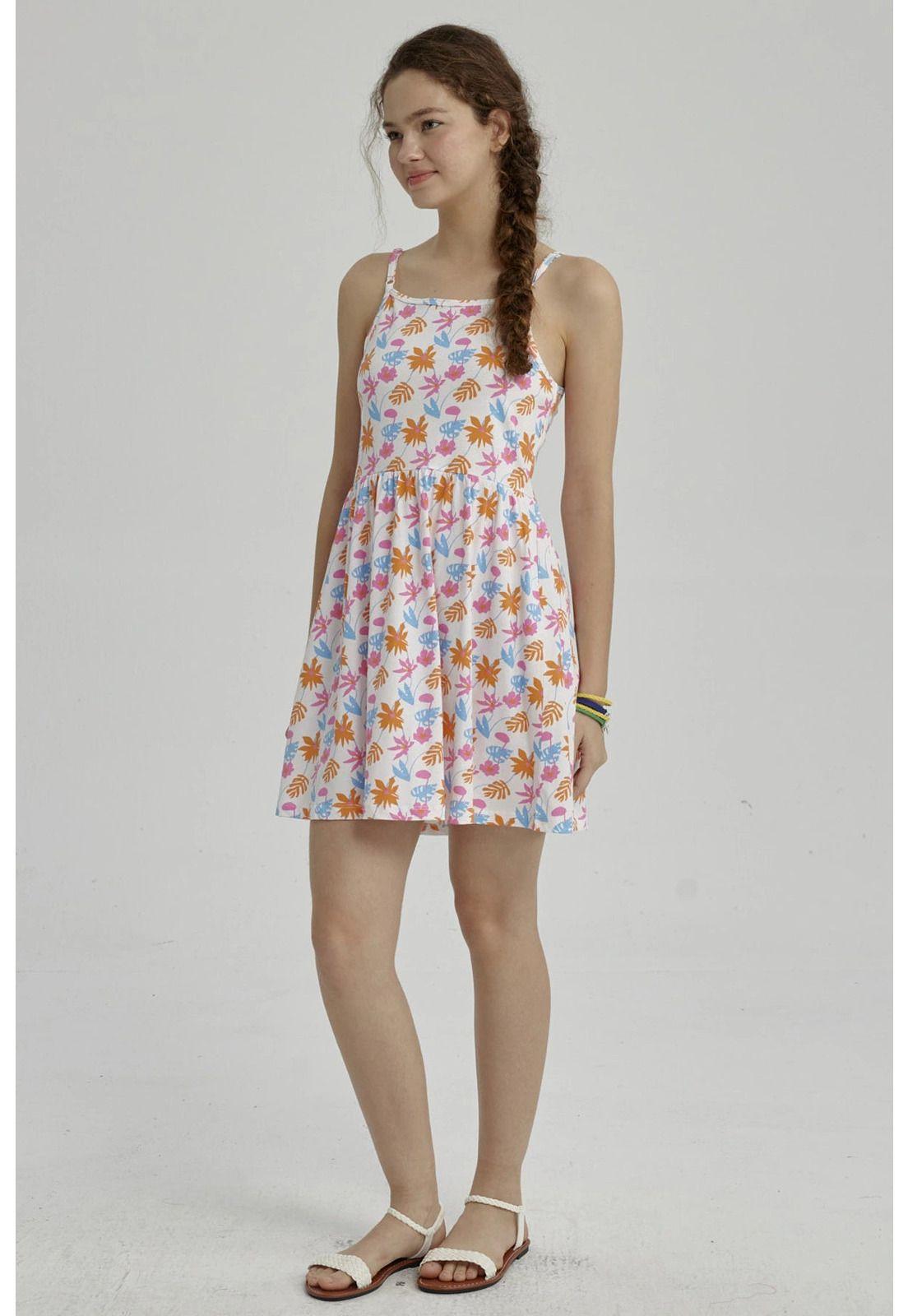 Vestido Niña Básico Teen Blanco-0