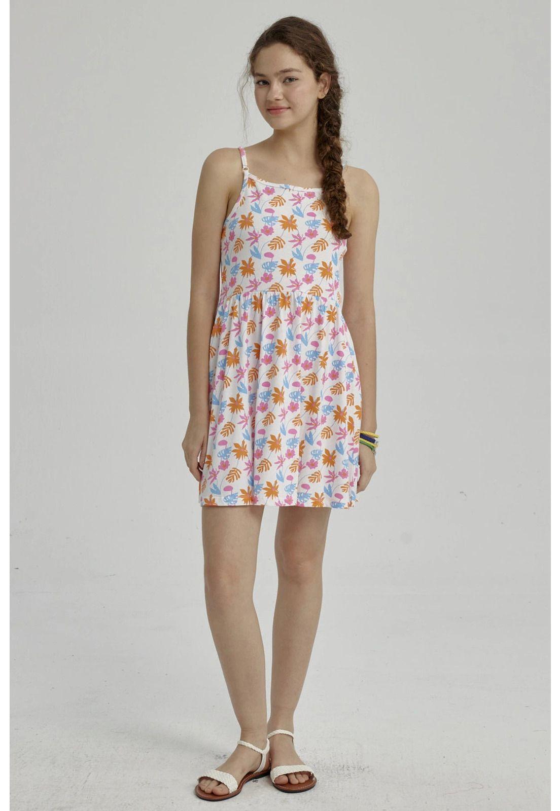 Vestido Niña Básico Teen Blanco-1