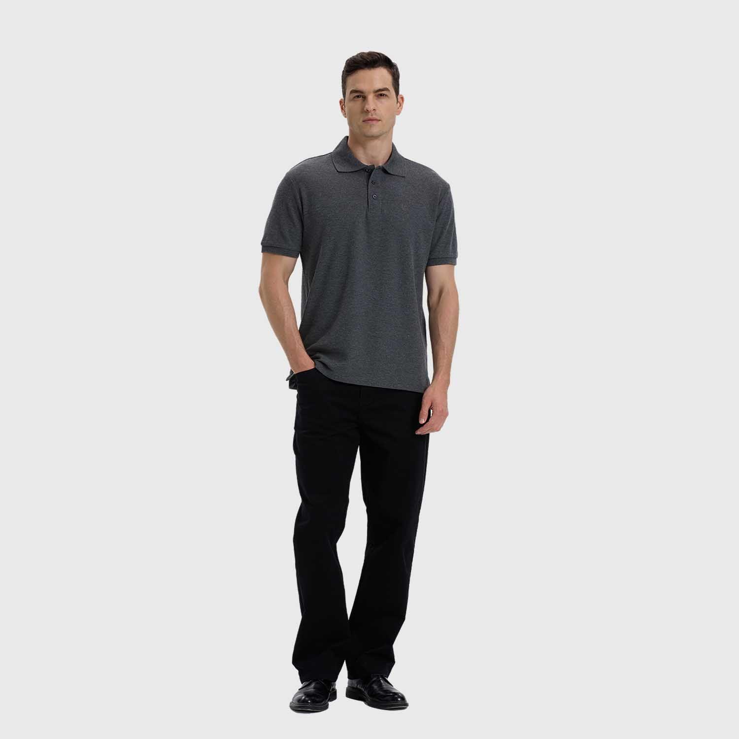 Polera Hombre Lisa Con Logo Marengo Melange-3