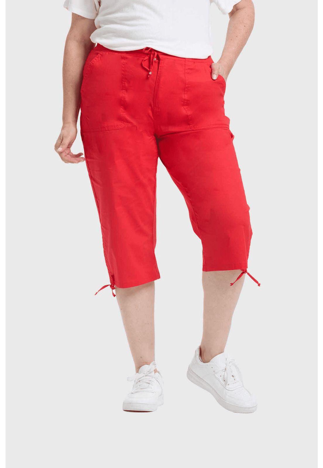 Pantalón Mujer Con Cortes Y Apertura Rojo-0