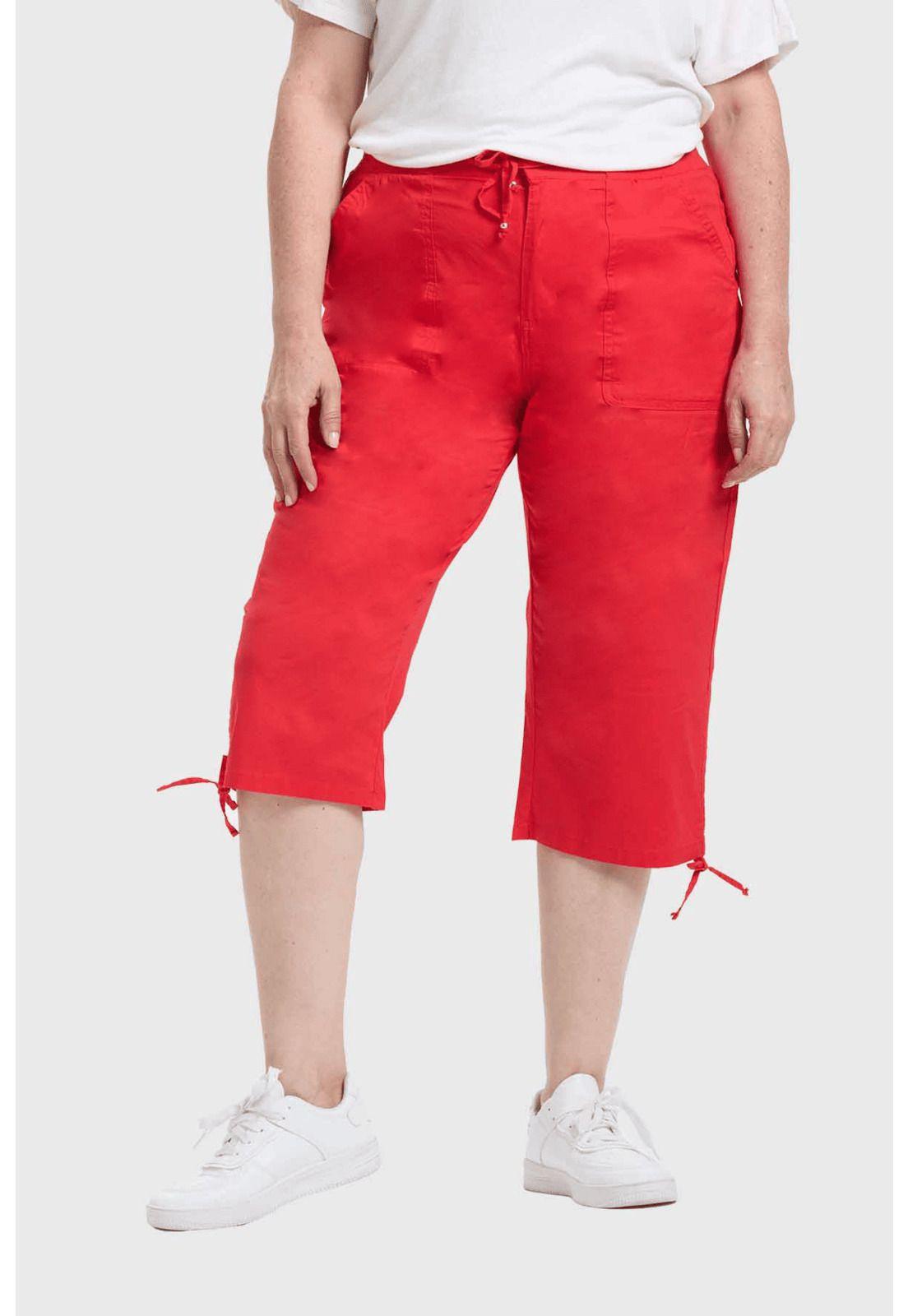 Pantalón Mujer Con Cortes Y Apertura Rojo-1