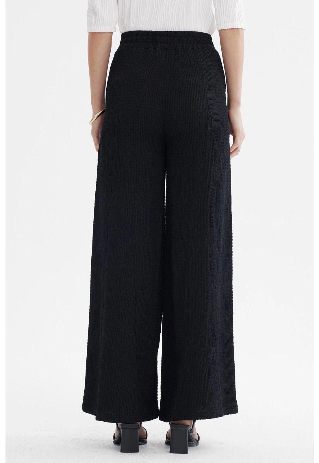 Pantalón Mujer Wide Leg Negro - ll-2