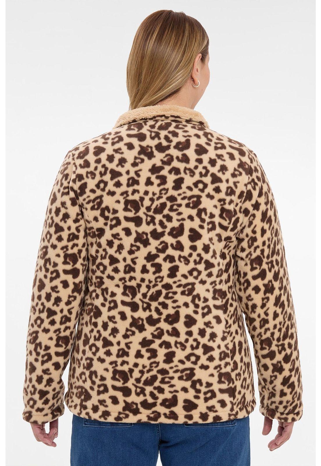 Chaqueta Mujer Animal Print Reversible Beige-2