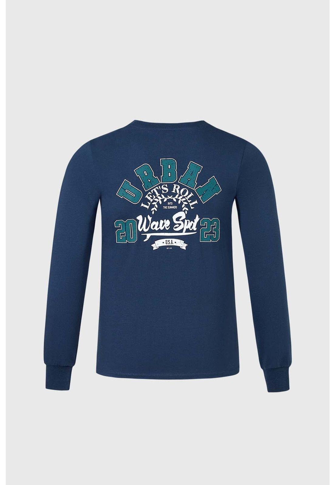 Polera Niño Print Azul - lll-1