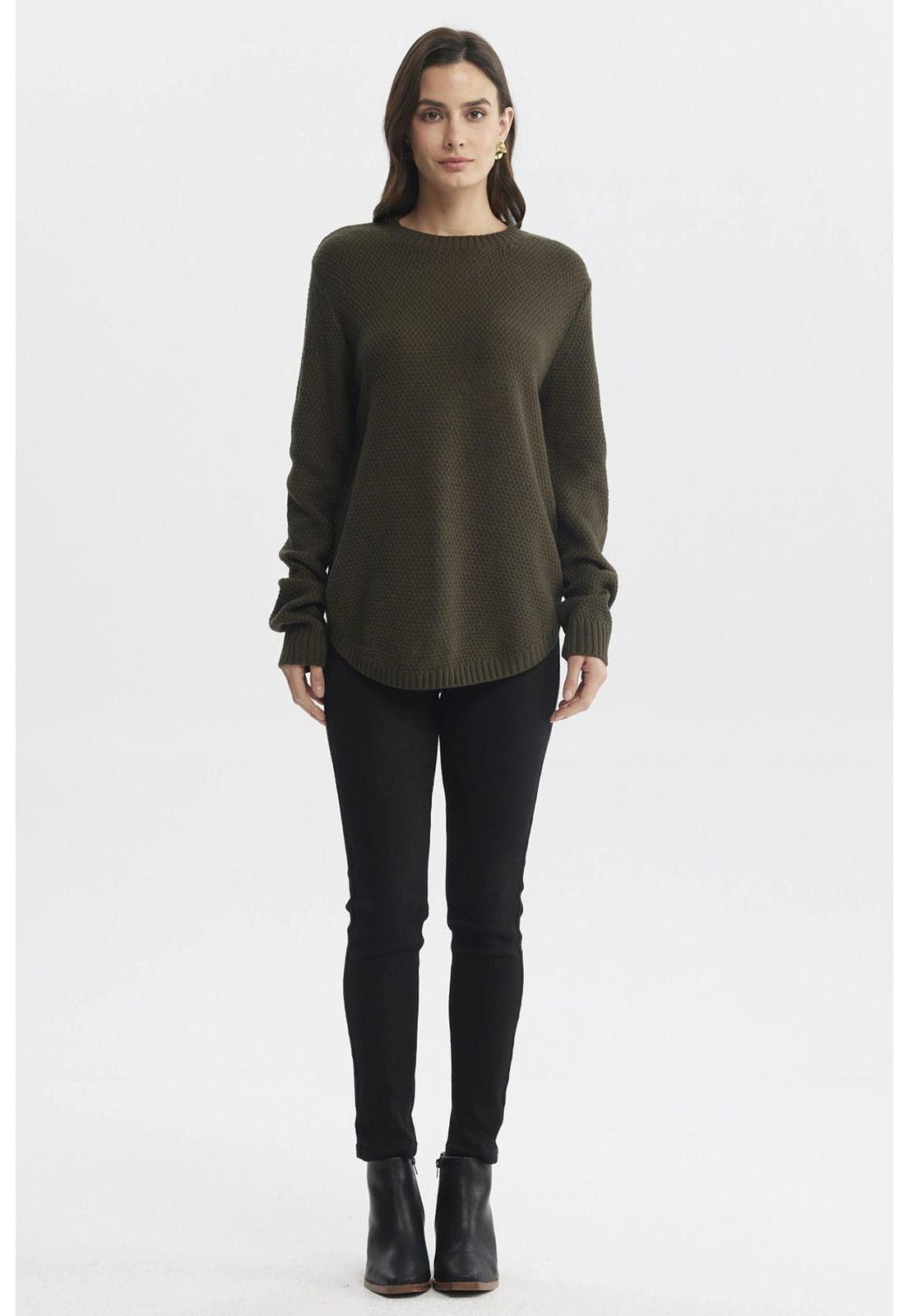 Sweater Mujer Slim Verde-3