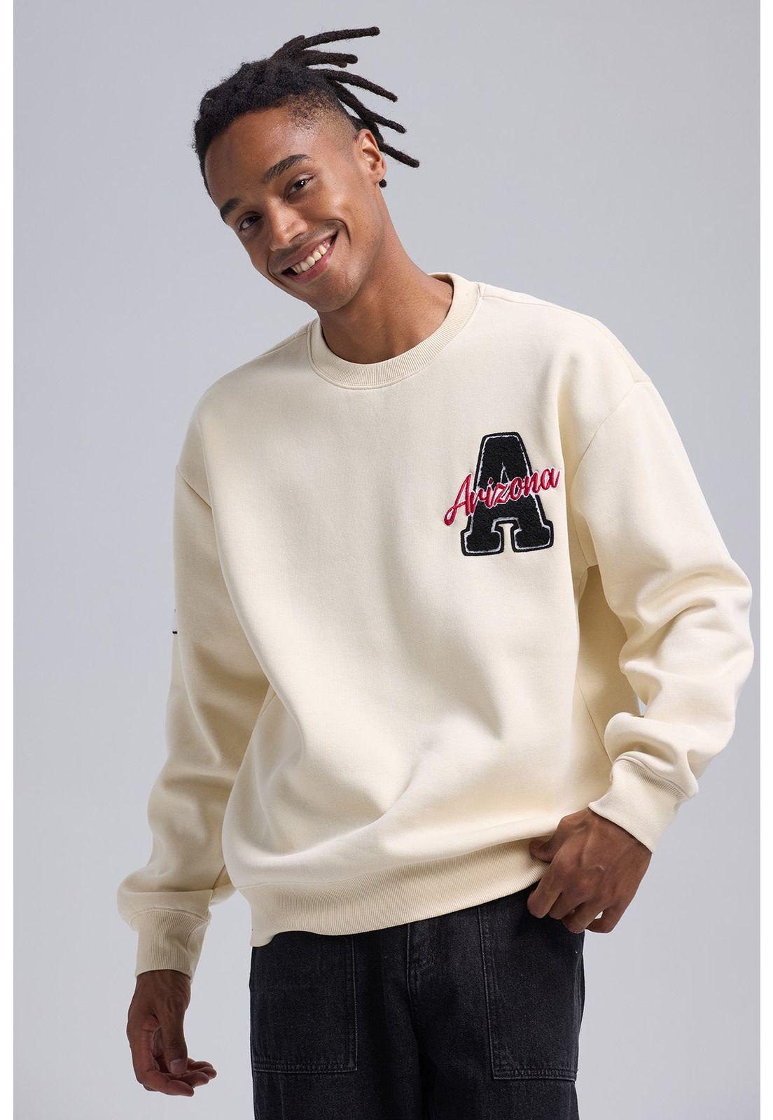 Polerón Hombre Baseball Beige Claro-1