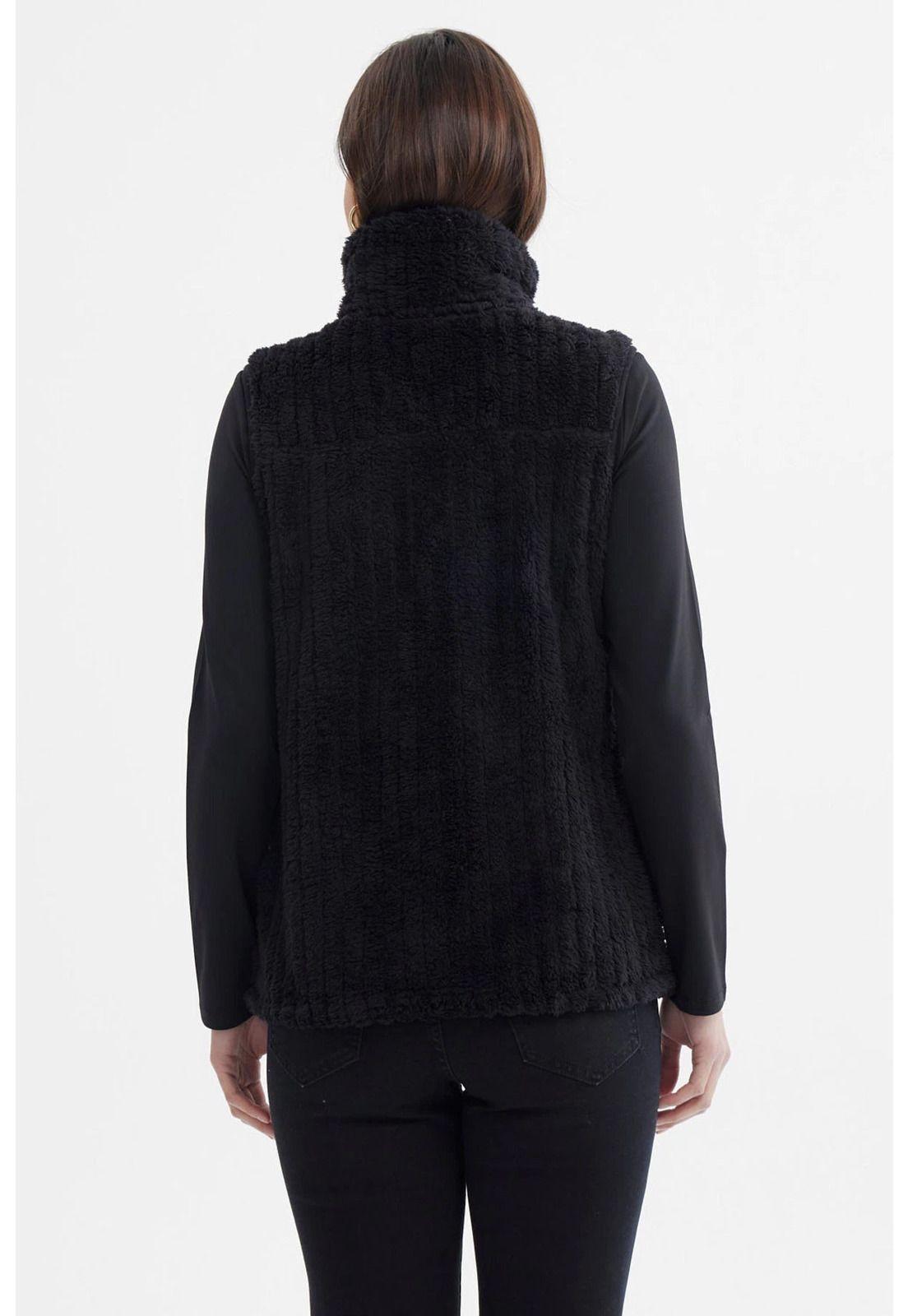 Polar Mujer Peludo Con Textura Negro - ll-2