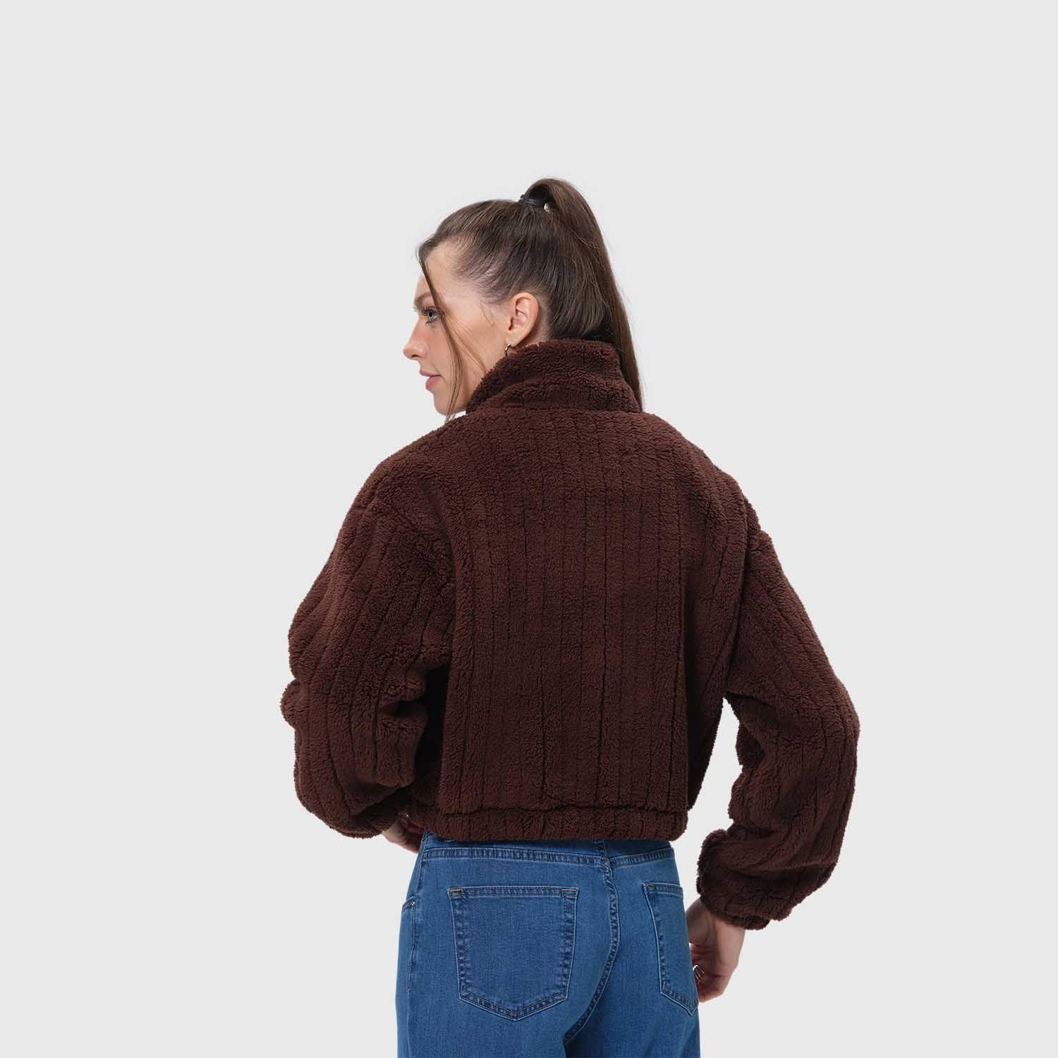 Chaqueta Mujer Tipo Polar Chocolate Fashion's Park-2