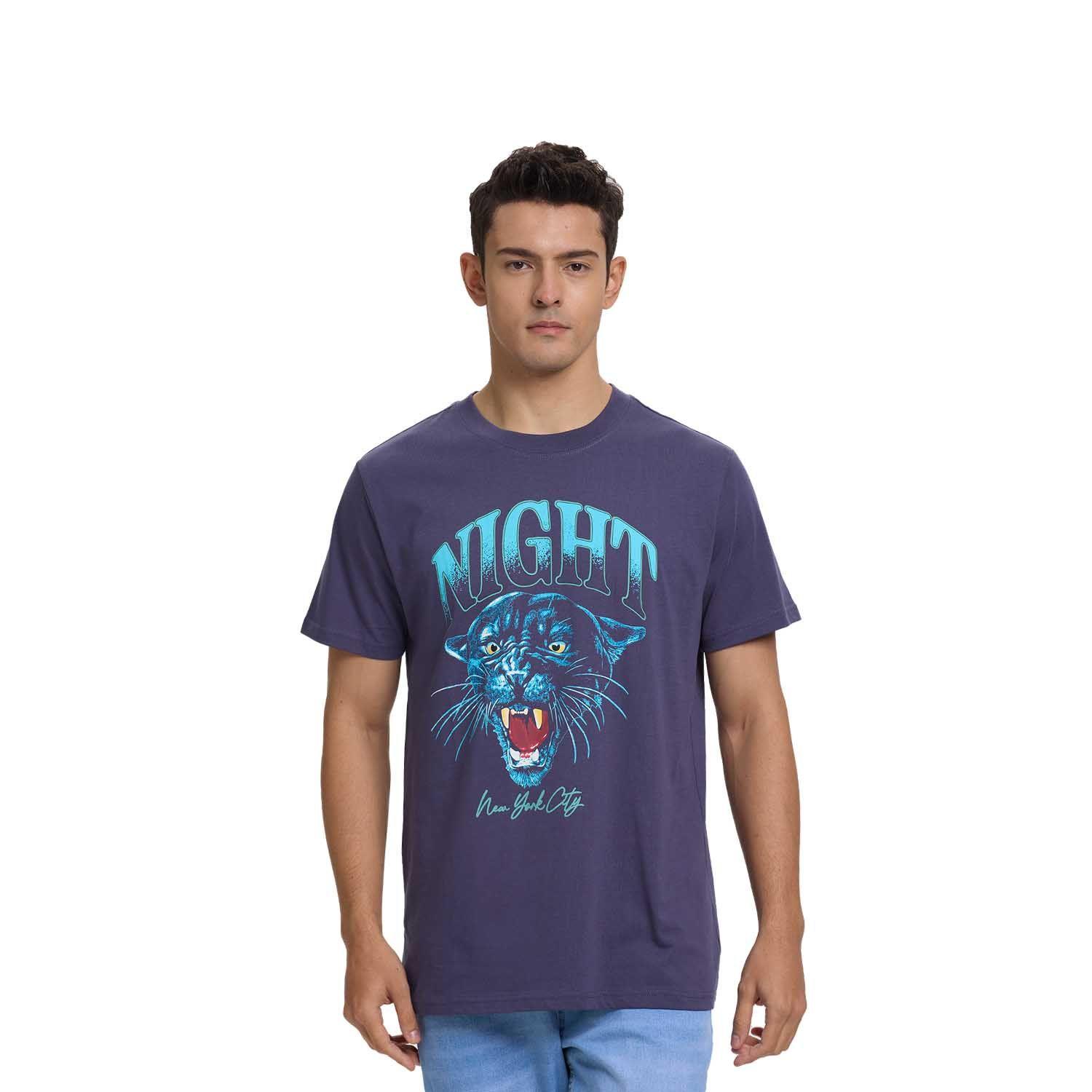 Polera Hombre Print Acid Wash Morado Fashion's Park-0