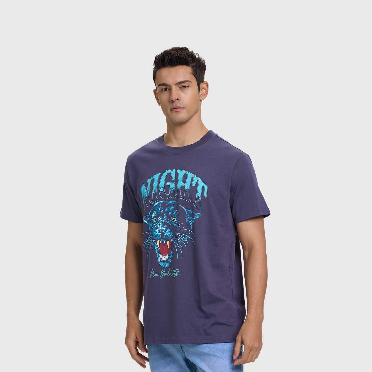 Polera Hombre Print Acid Wash Morado Fashion's Park-1