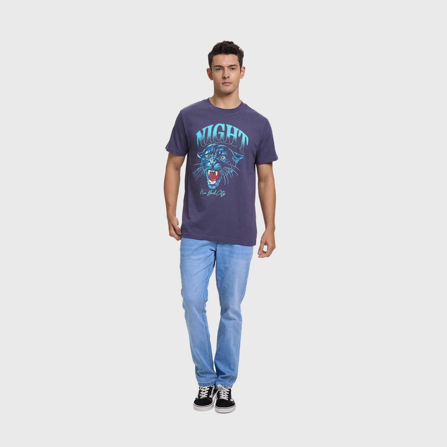Polera Hombre Print Acid Wash Morado Fashion's Park-3