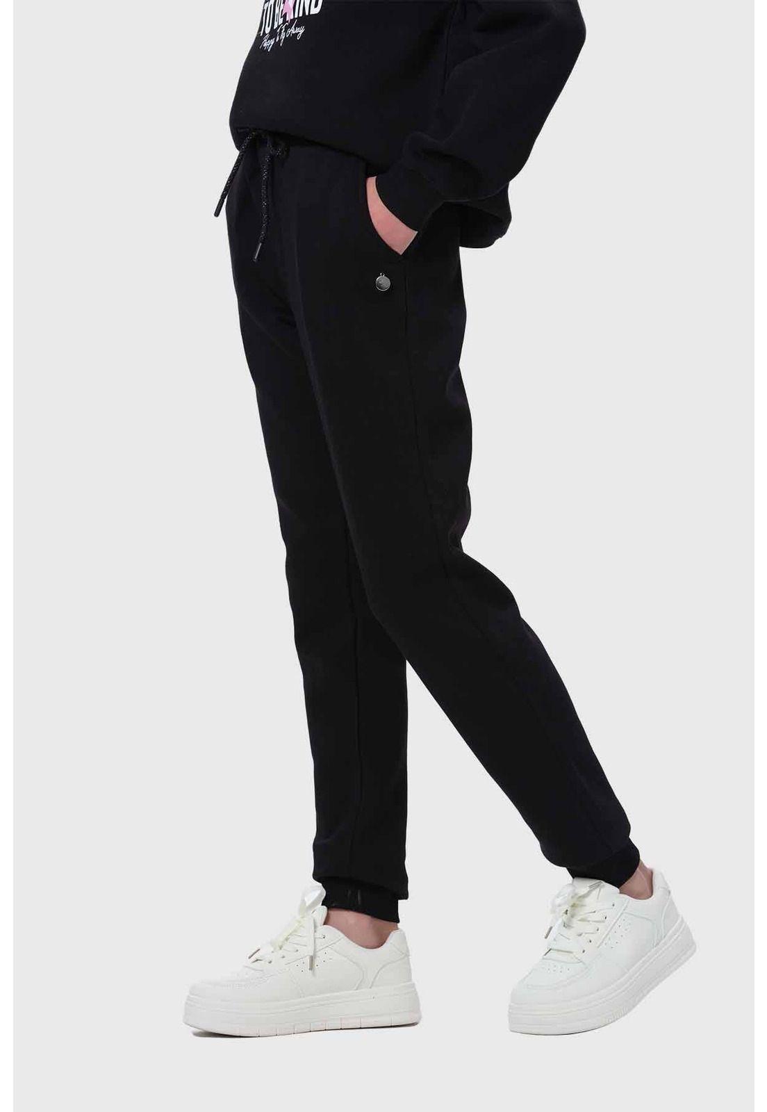 Pantalón Buzo Niña Jogger Negro-1