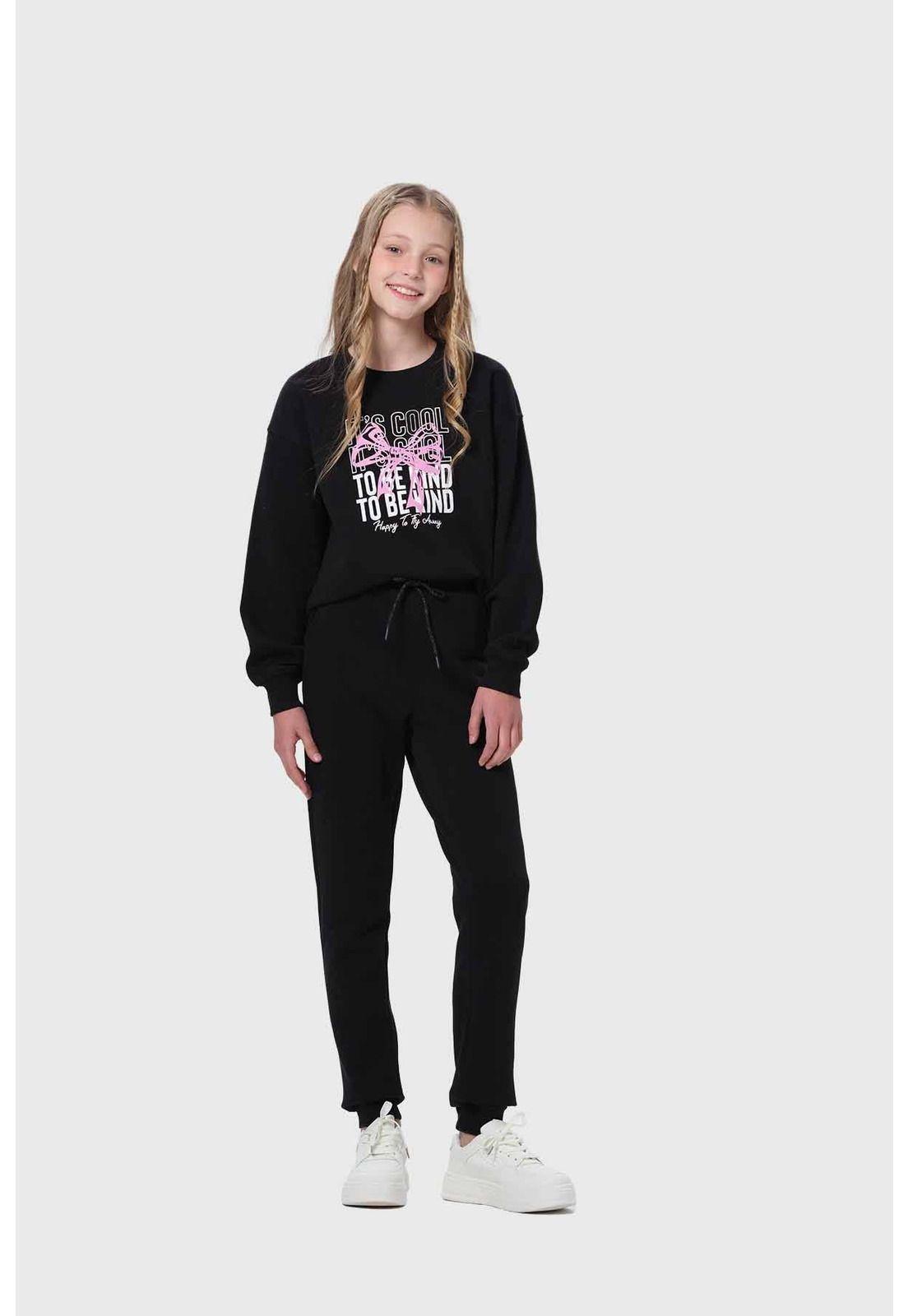Pantalón Buzo Niña Jogger Negro-3