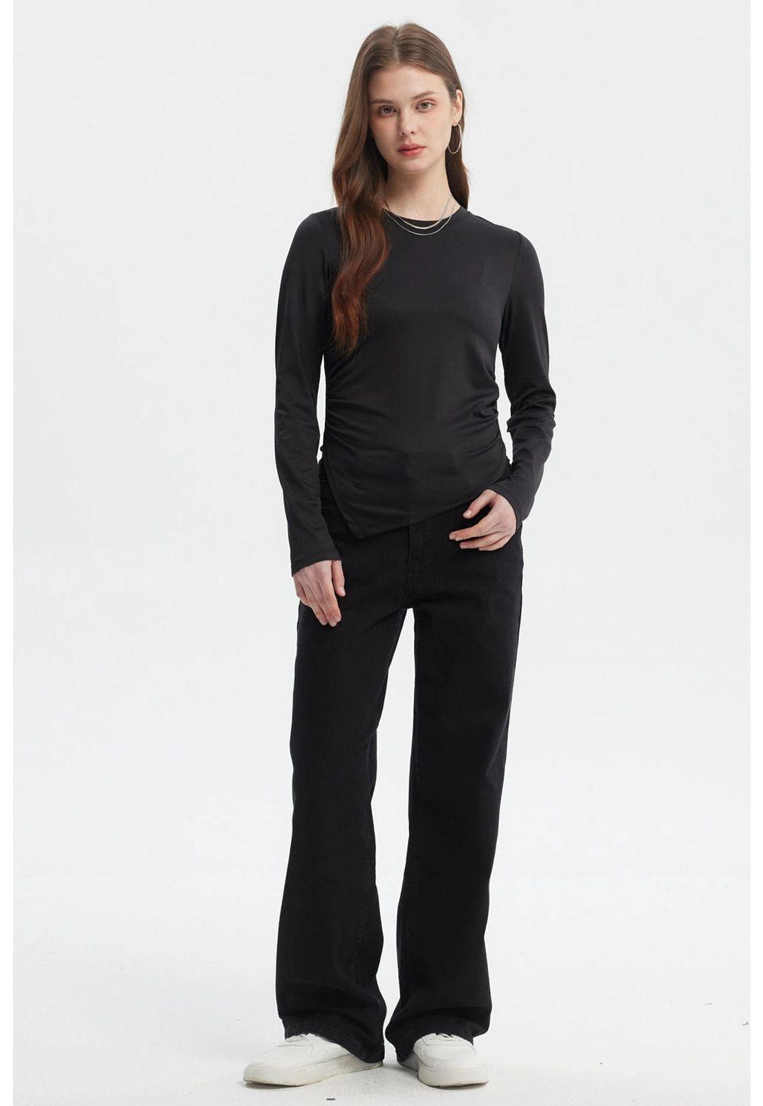 Polera Mujer Basta En Punta Negro-3