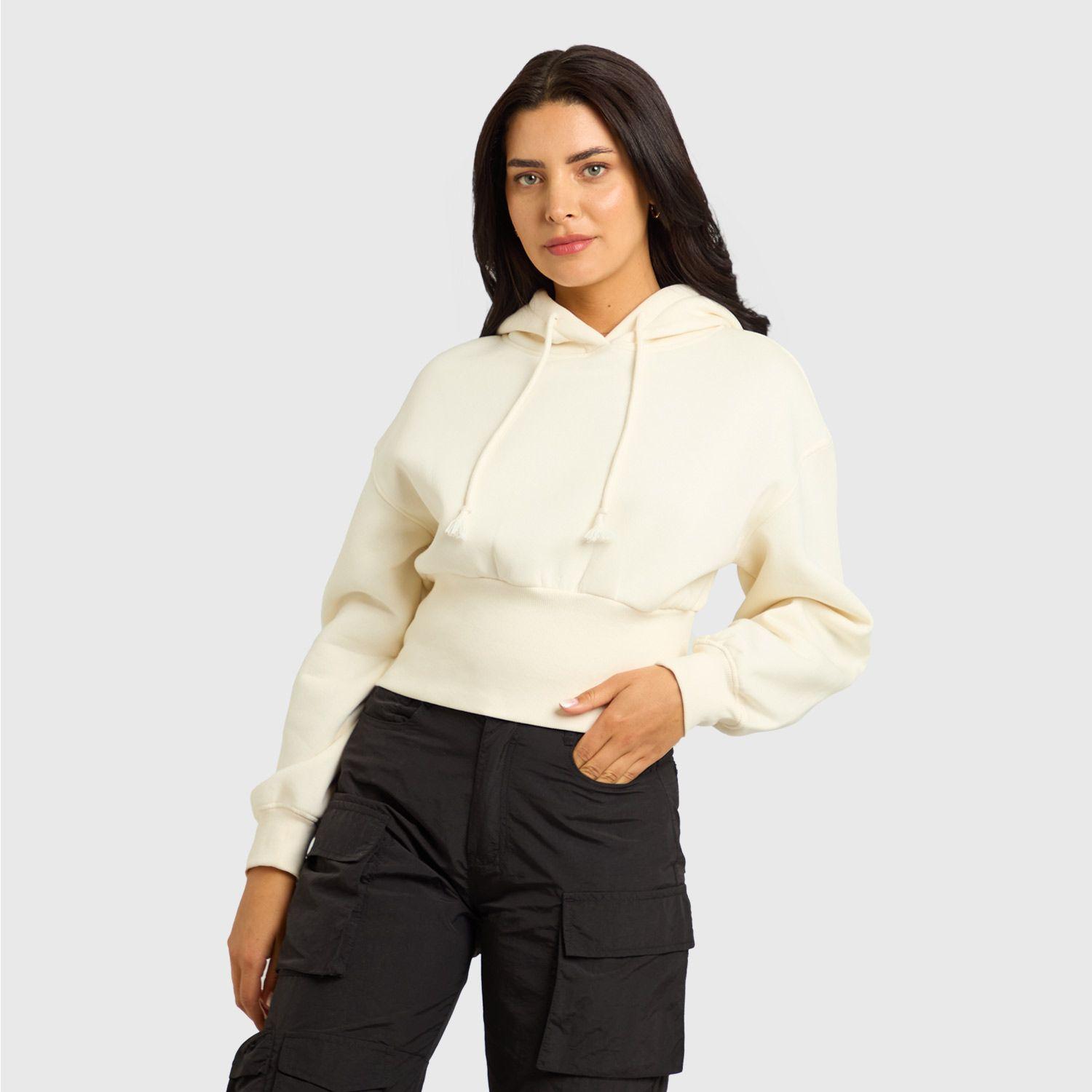 Polerón Mujer Crop Pretina Ancha Crudo Fashion's Park-1
