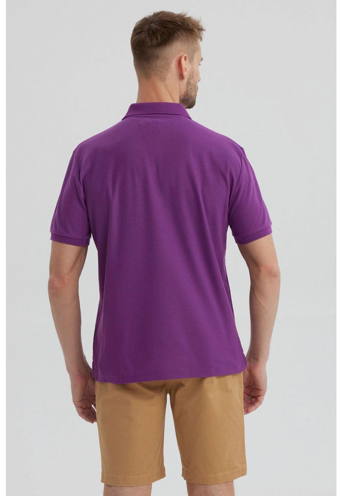 Polera Hombre Piqué Básica Lisa Morado-2