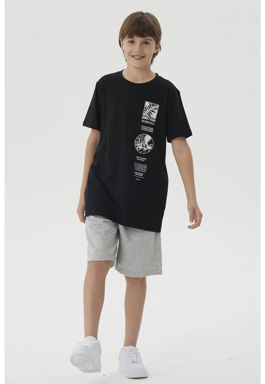 Polera Niño Print Posicional Negro - ll-7