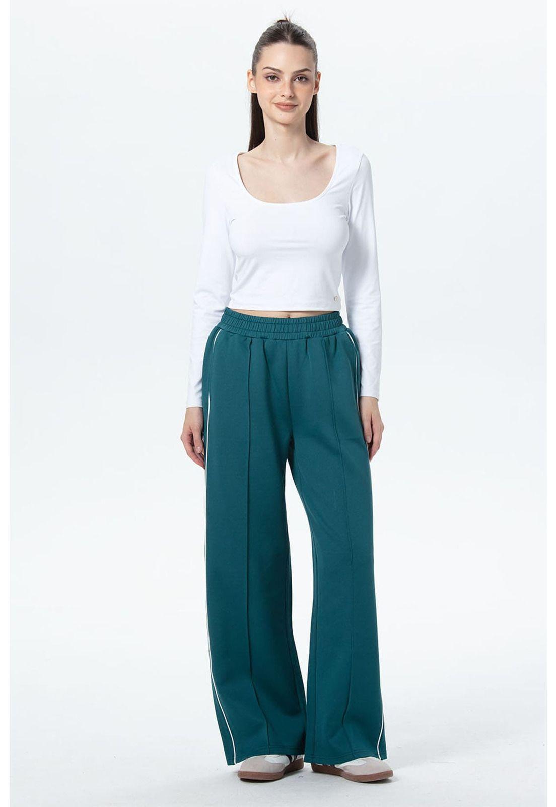 Pantalón Buzo Mujer Brillante Verde-3