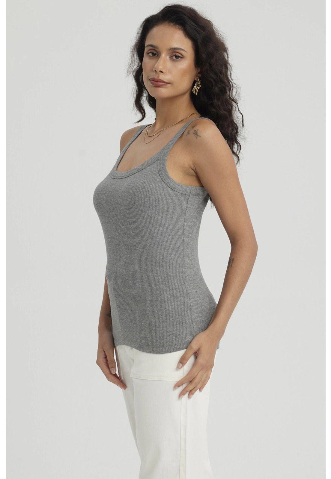 Peto Mujer Rib Pabilo Ancho Gris Melange-3