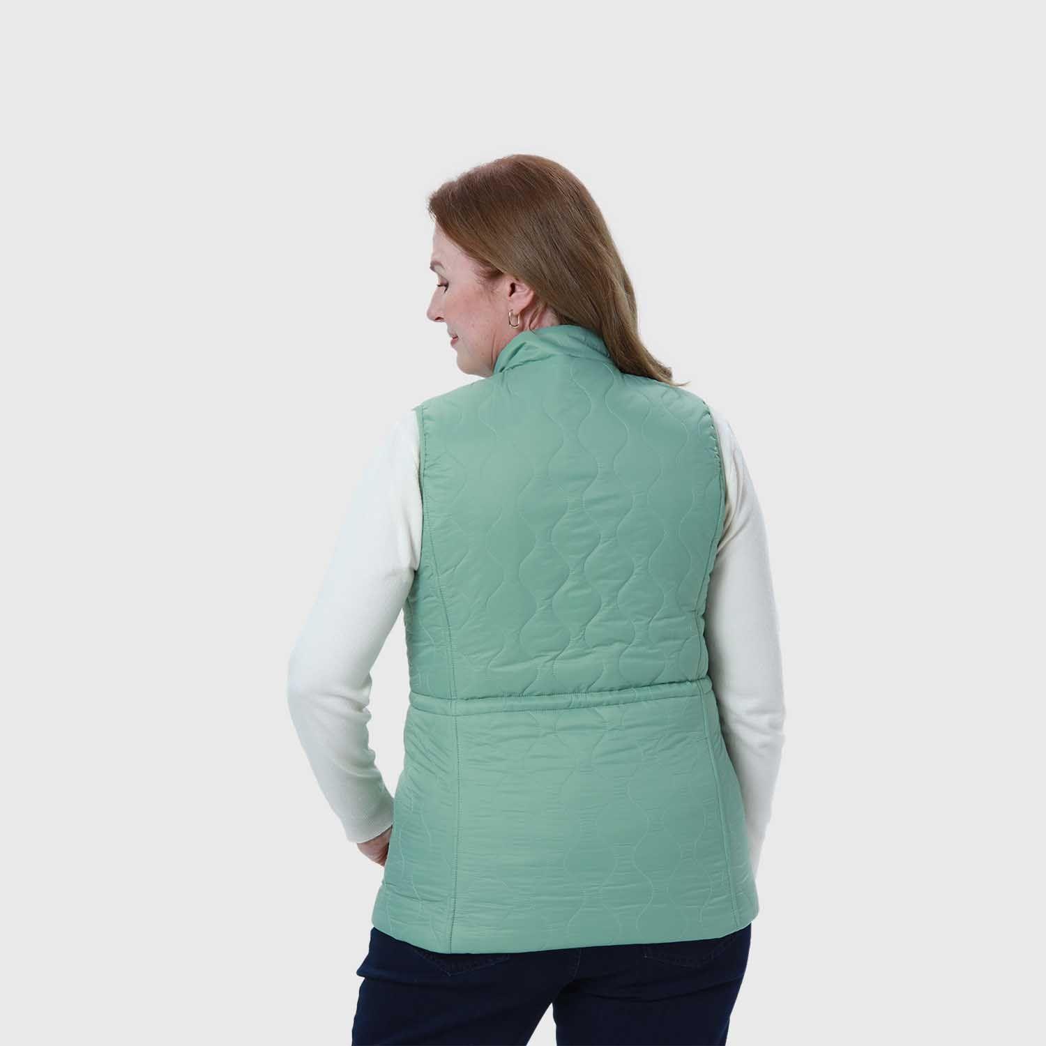 Parka Mujer Con Rombos Bolsillos Verde-2