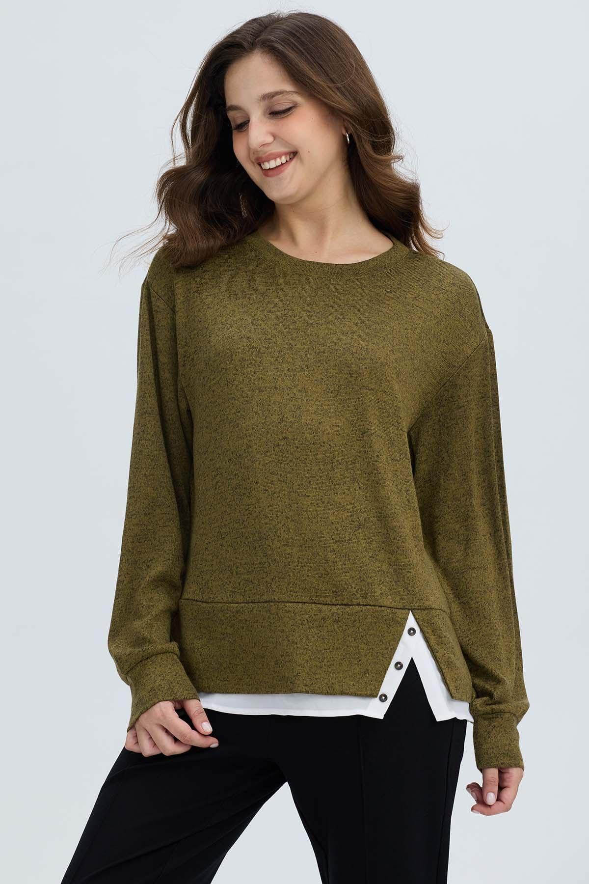 Sweater Mujer Basta Verde Militar-0