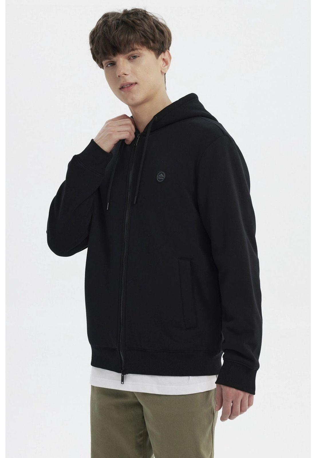 Polerón Hombre Slim Negro - Vll-1