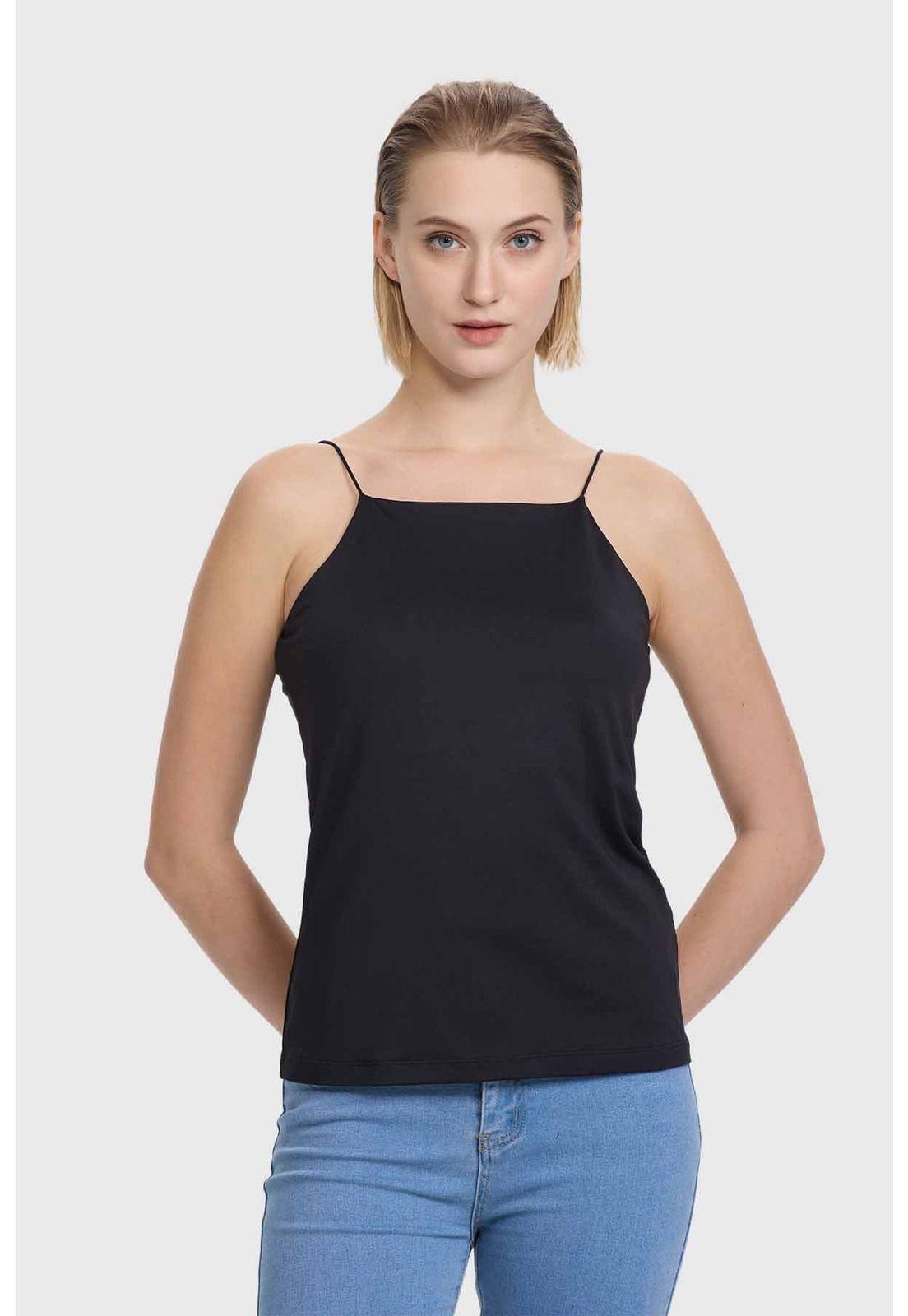 Polera Mujer Pabilo Delgado Negro-0
