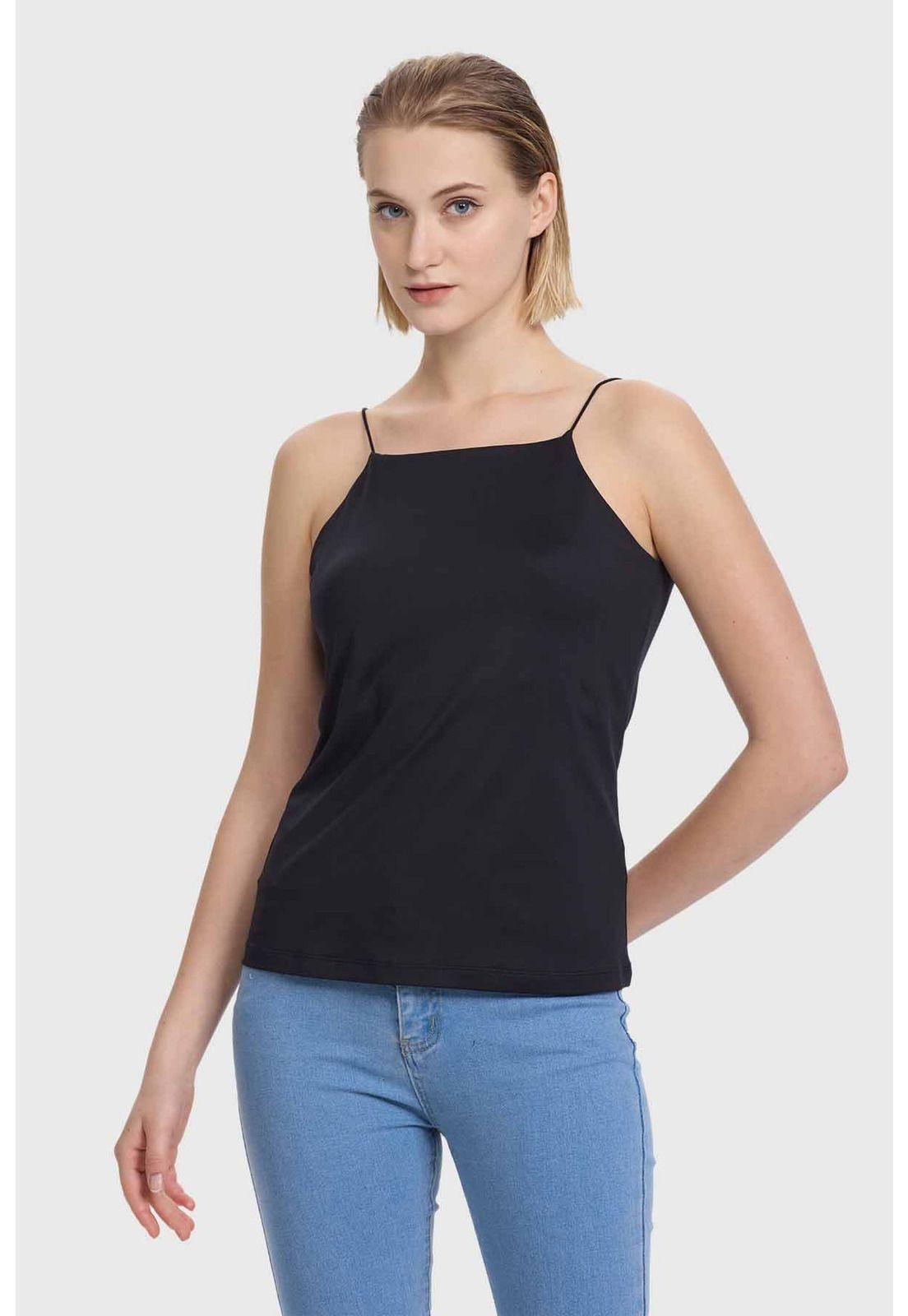 Polera Mujer Pabilo Delgado Negro-1