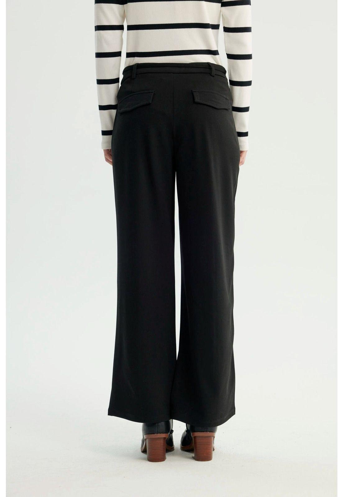 Pantalón Mujer Wide Leg Negro - Xlll-2