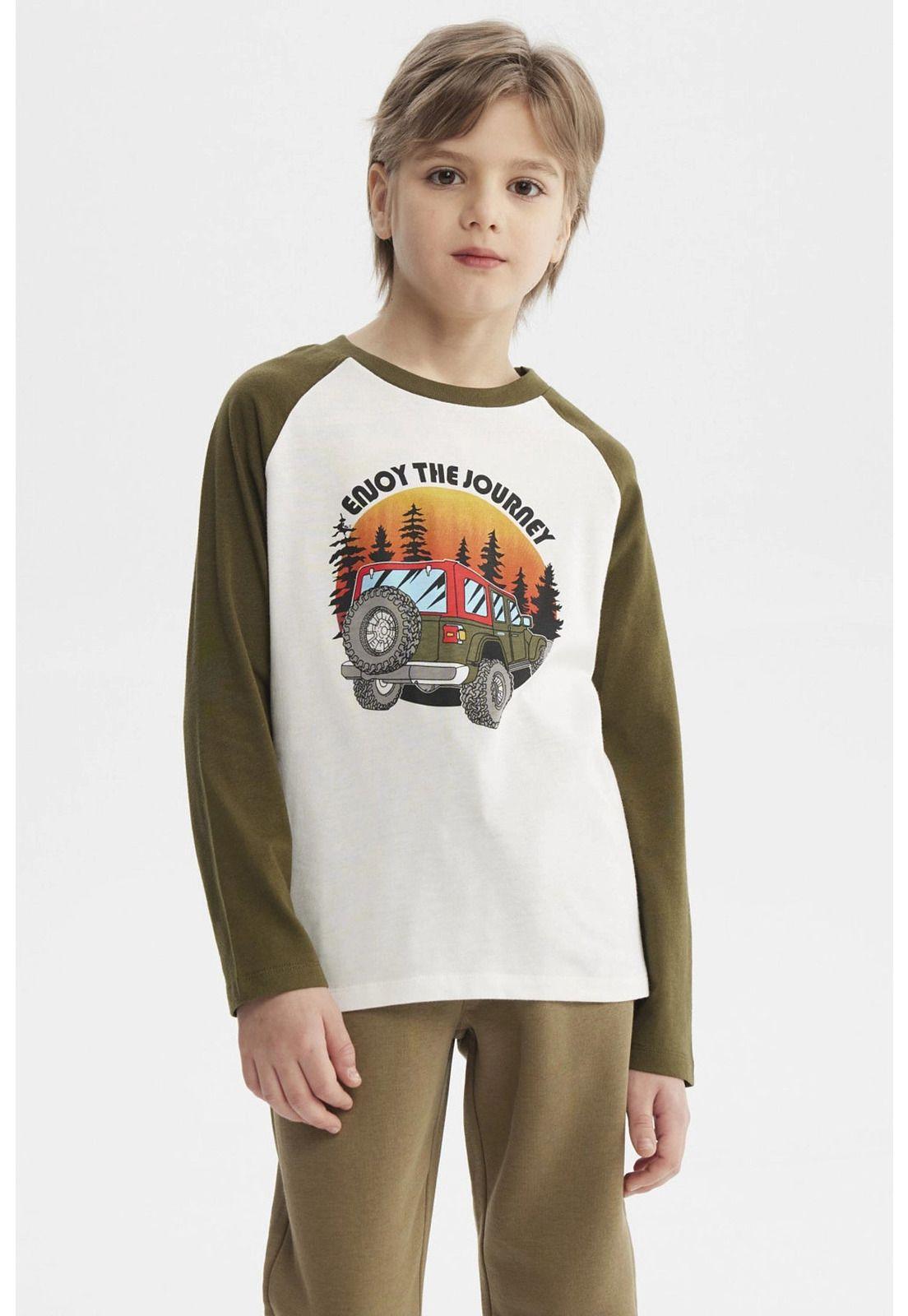 Polera Niño Print Adventure Crudo-0