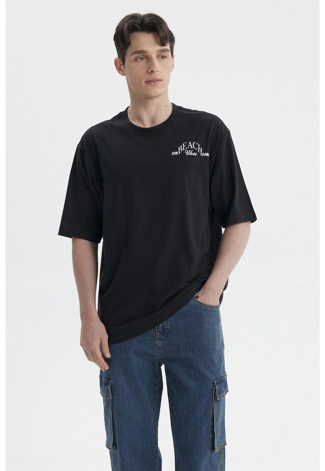 Polera Hombre Print Negro- ll-0