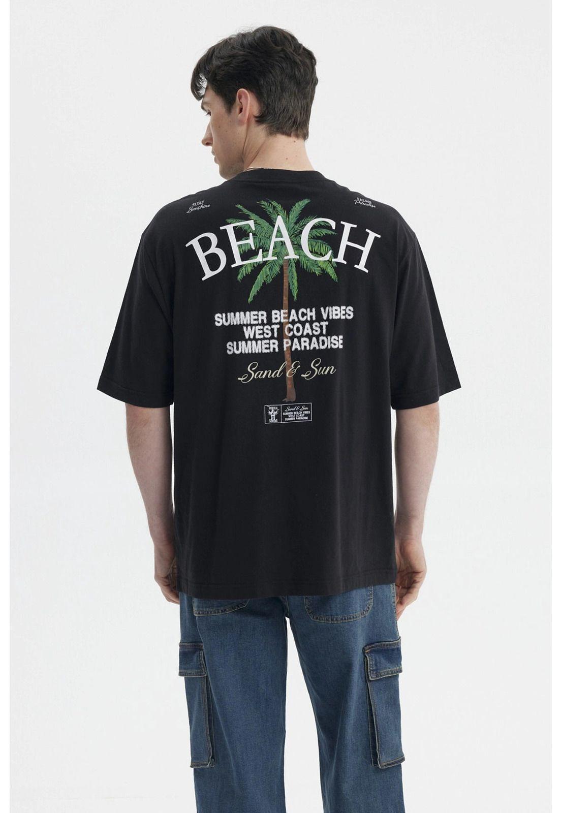 Polera Hombre Print Negro- ll-1
