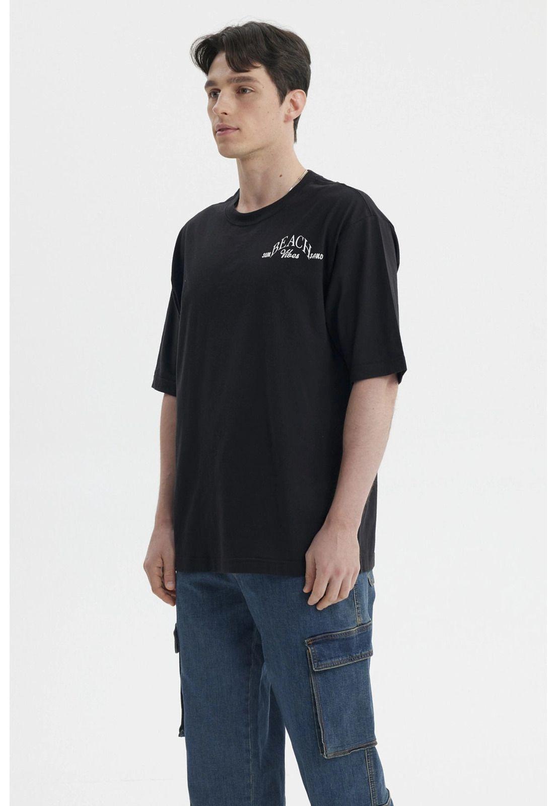 Polera Hombre Print Negro- ll-2
