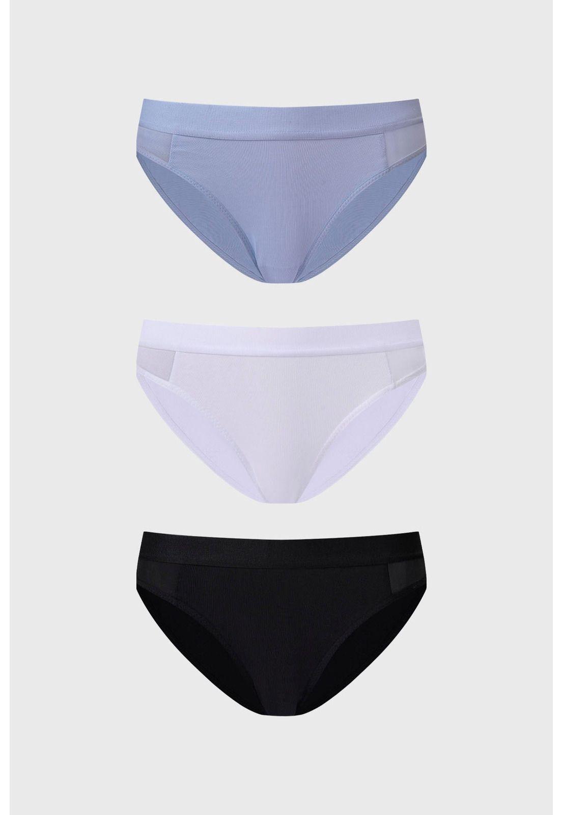 Calzón Mujer Tripack Bikini Azul Claro - ll-0