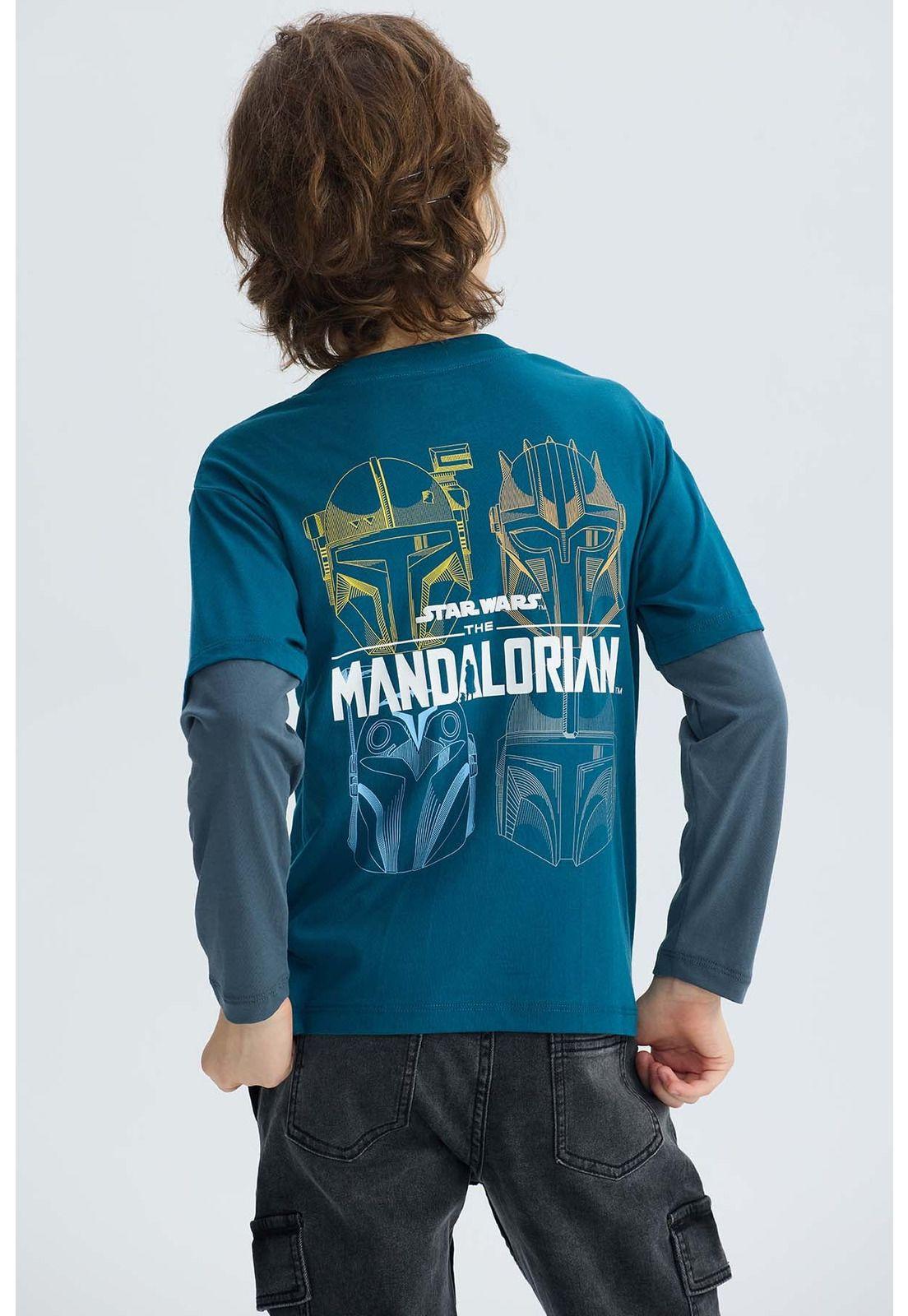 Polera Niño Mandalorian Petróleo-1