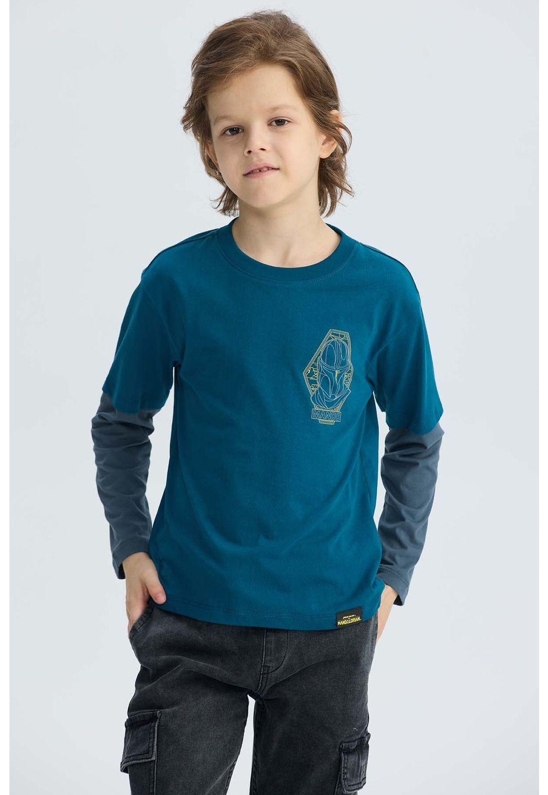 Polera Niño Mandalorian Petróleo-2