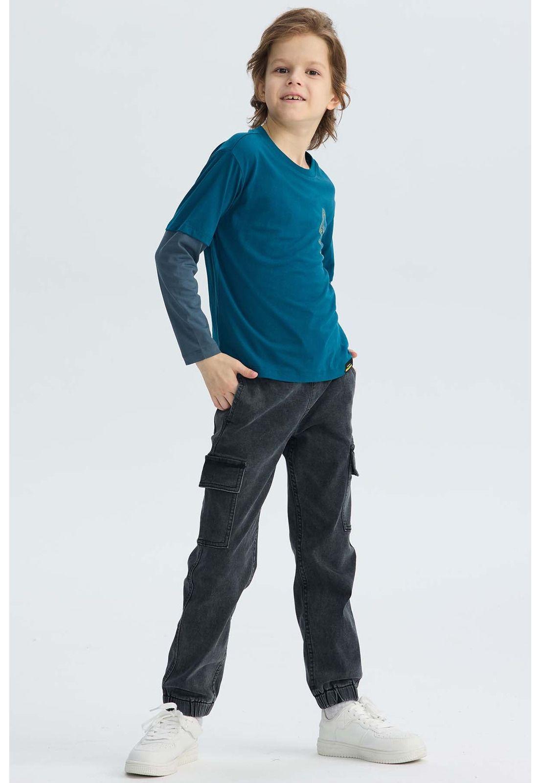 Polera Niño Mandalorian Petróleo-3