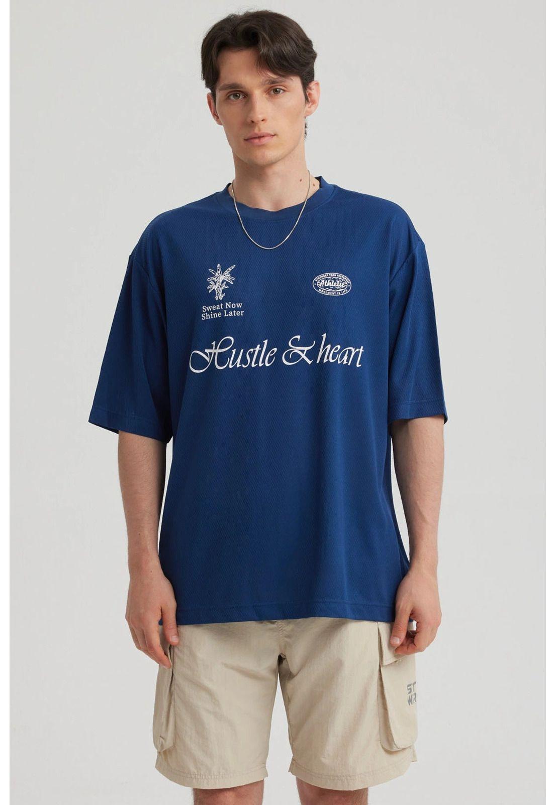 Polera Hombre Print Azul Marino-0