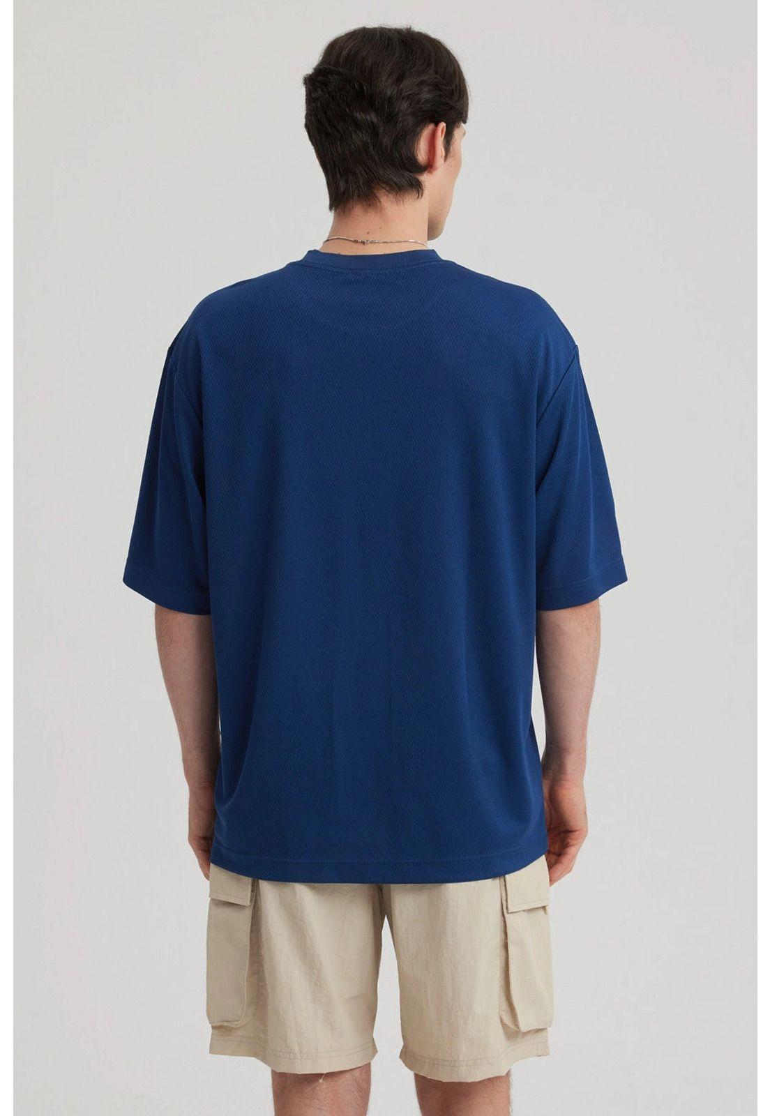 Polera Hombre Print Azul Marino-6